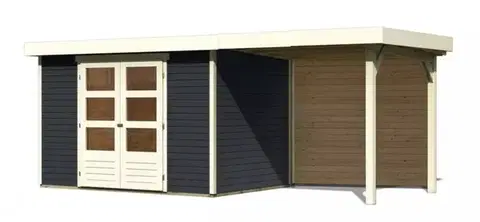 Drevené Drevený záhradný domček ASKOLA 4 s prístavkom 240 Lanitplast