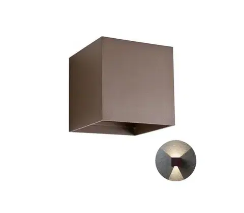 Svietidlá Redo 90174 - LED Vonkajšie nástenné svietidlo VARY 2xLED/6W/230V 3000K IP54 hnedá 90174