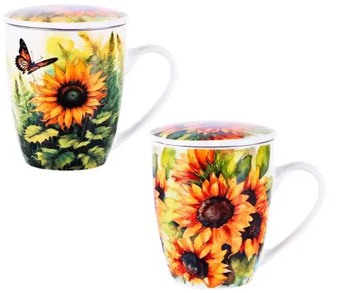 Hrnčeky, šálky, podšálky VERONI - Hrnček s čajítkom 360ml Canvas rôzne motívy