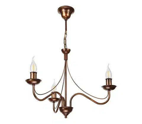 Svietidlá  Luster na reťazi ANTON 3xE14/15W/230V bronzový LM-3.294/BRĄZ