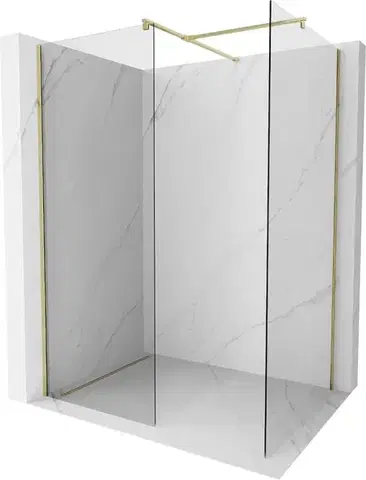 Sprchové dvere MEXEN/S - Kioto Sprchová zástena WALK-IN 70 x 70, transparent, zlatá 800-070-202-50-00-070