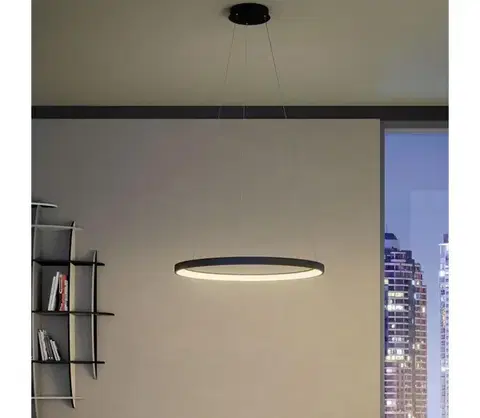 Svietidlá Redo 01-2674- LED Stmievateľný luster na lanku ICONIC LED/50W/230V pr. 58 cm čierna 01-2674
