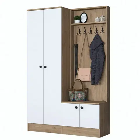 Nemý sluha Predsieňová zostava Pone White and Walnut I