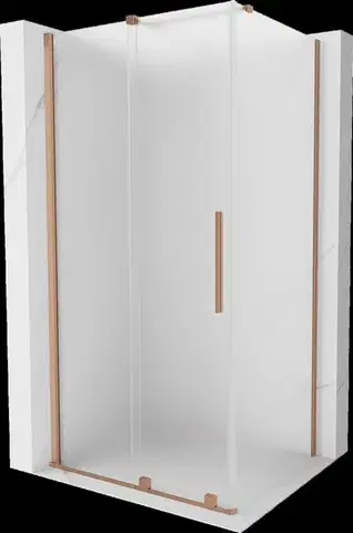 Sprchovacie kúty MEXEN/S - Velár sprchovací kút, posuvné dvere 130 x 85, dekor, meď kartáčovaná 871-130-085-31-65