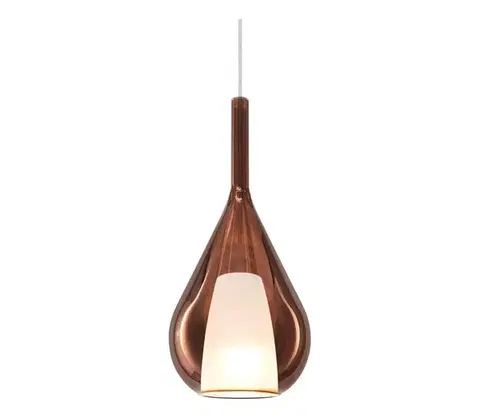 Svietidlá Ideal Lux - Závesné svietidlo na lanku KALIQUE 1xE27/42W/230V priemer 18 cm dymovo-medené 360065