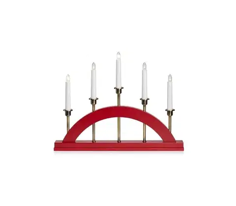 Svietidlá Markslöjd 705833 - Vianočný svietnik BRIDGE 5xE10/3W/230V červená 705833