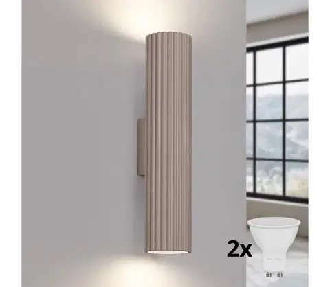 Svietidlá BRILAGI - LED nástenné svietidlo CRESTO 2xGU10/10W/230V 30 cm taupe BR.1776