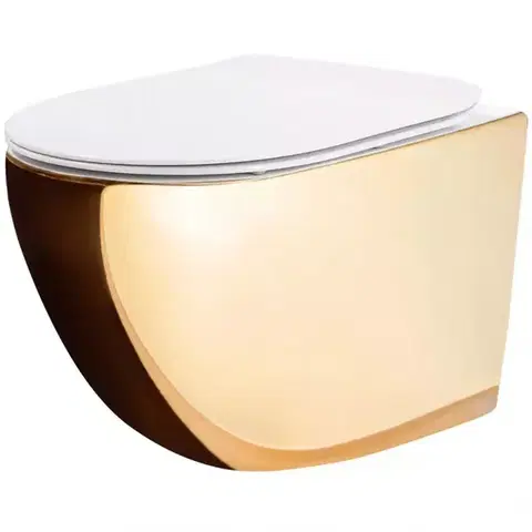 Sanitárna keramika Závesná misa Carlo Mini Rimless gold/white