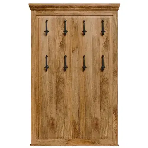 Vešiaky na stenu Vešiak Guru s 8 háčikmi 90x140x2,5 z mangového dreva