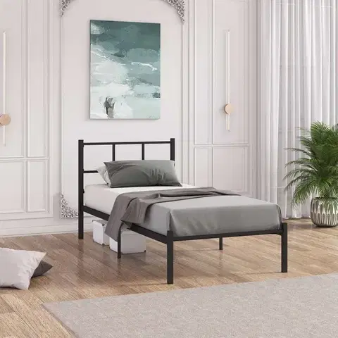 Postele Rám jednolôžkovej postele Cemre - Black 90x200