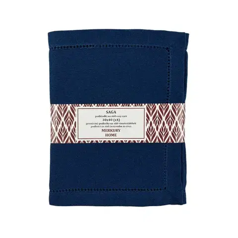 Bytový textil Podložka SAGA indigo 30x40 easy care kpl. 4 ks