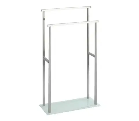 Svietidlá WENKO 23438100 - Stojan na uteráky DEBAR 20x83 cm nerezová oceľ/satén/biela 23438100