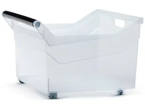 Úložné boxy NABBI NUK5L plastový úložný box na kolieskach 29 l priehľadná