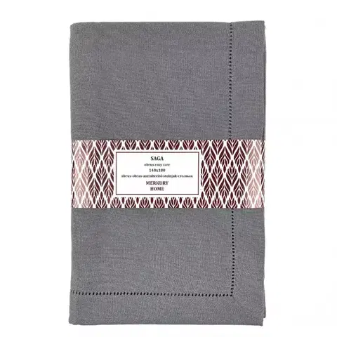 Bytový textil Obrus SAGA tmavošedá 140x180 easy care