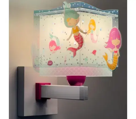 Svietidlá Dalber 63449 - Detské nástenné svietidlo MERMAIDS 1xE27/60W/230V 63449