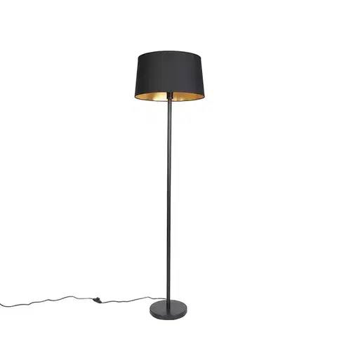 Stojace lampy Moderná stojaca lampa čierna s čiernym tienidlom 45 cm - Simplo