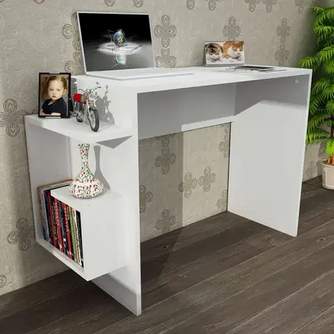 Písacie stoly LASKA písací stôl, biela