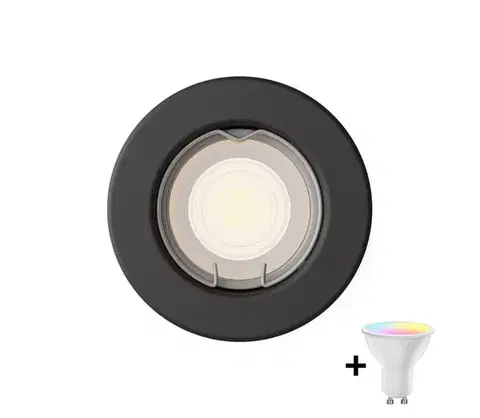 Svietidlá Philips - LED RGBW Stmievateľné podhľadové svietidlo PERIDOT 1xGU10/6,5W/230V čierna P7276+AI2363