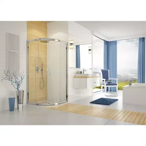 Sprchové kúty Sprchový kút štvrťkruhový KP4/TX5B 90/190 W0 SB Glass protect