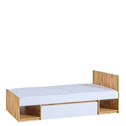 Postele Dolmar Posteľ ARCHA AR9 | 90 x 195 cm Farba: dub wotan / biela