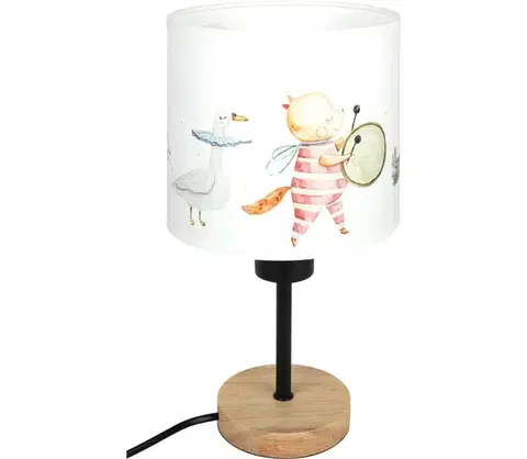 Lampy BRILAGI - Stolná lampa BOBO WOOD 1xE27/25W/230V dub/čierna/biela/zvieratká BG1567+BG5576