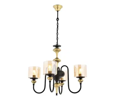 Svietidlá  Luster na reťazi BUSAN 4xE27/40W/230V zlatý 301AUR1126