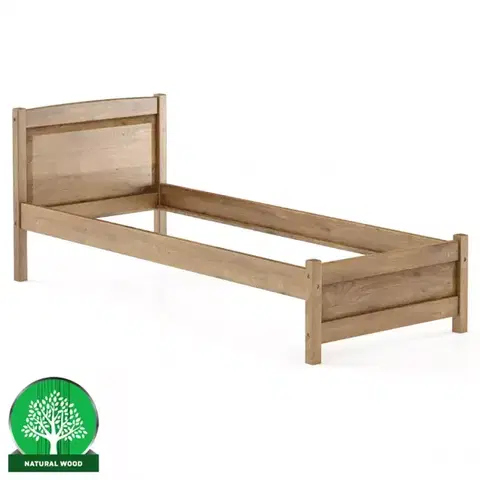 Jednolôžkové postele Posteľ borovica LK125–80x200 dub