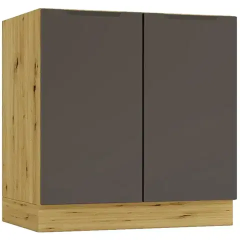 Kuchynské skrinky stojace Kuchynská skrinka Cosmo Isabel D80 Mocca Grey/Dub Artisan