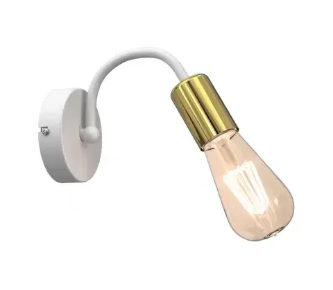 Svietidlá  Nástenná lampa DOW 1xE27/60W/230V biela/zlatá 7995