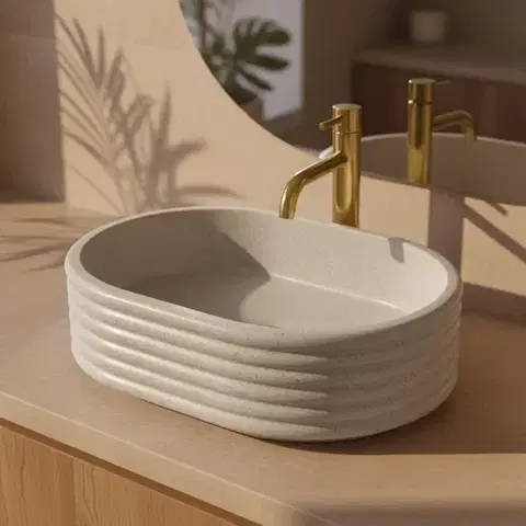 Umývadlá REA - Umývadlo na dosku Nicoletta Beige REA-U7346