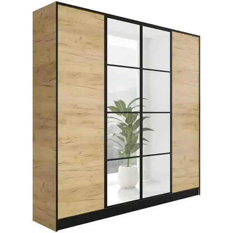 Šatníkové skrine Skriňa Eden 4d 207 Dub Craft Zlatý 1