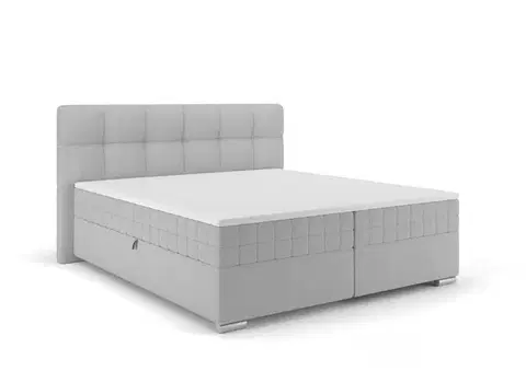 Postele Elvisia Manželská posteľ ALPINA Boxspring | 160 x 200 cm Farba: Sivá / Vinci 07