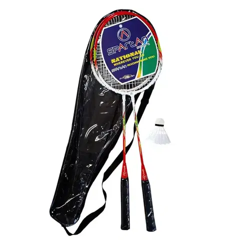 Badmintonové rakety Badmintonový set Spartan Sportive - 2 rakety, košík, puzdro červená