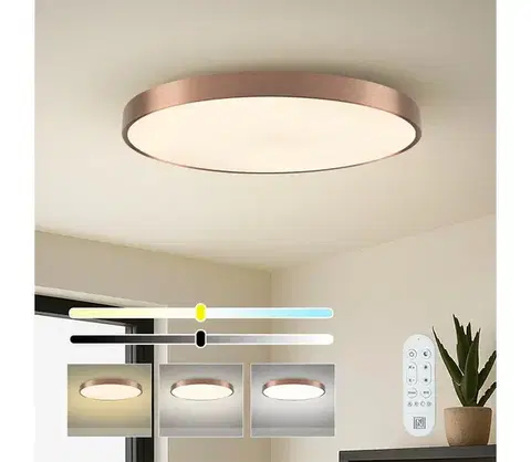 Svietidlá  NEO 07323L-LED stmievateľné stropné svietidlo SEMPLICI 96W/230V priemer 80 cm Wi-Fi Tuya rosé + diaľkové ovládanie 07323L