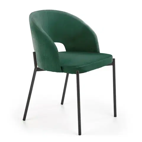 Jedálenské stoličky HALMAR K455 jedálenská stolička tmavozelená / čierna