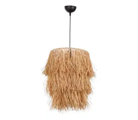 Svietidlá  Závesný luster na lane TASSEL 1xE27/40W/230V rafia 390FLH1811