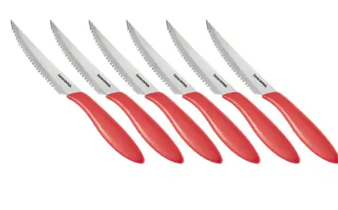 Kuchynské náradie Tescoma nôž steakový PRESTO 12 cm, 6 ks, červená