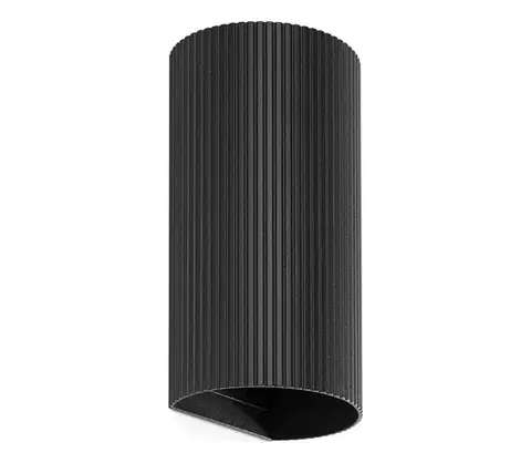 Svietidlá FARO Barcelona FARO 40543 - Nástenné svietidlo SOLE 2xGU10/8W/230V čierna vrúbkovaná guľatý 40543