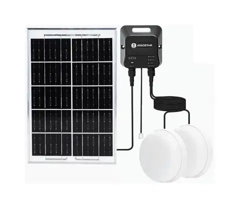 LED osvetlenie  B.V.  - LED solárne svietidlo 2xLED/35W/12V 6000 mAh 6500K priemer 16,8 cm B1020135G