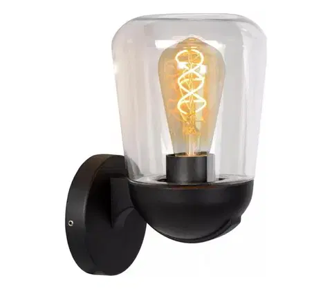 Svietidlá Lucide 27837/01/30 - Vonkajšia nástenná lampa TULSA 1xE27/40W/230V IP44 čierna 27837/01/30