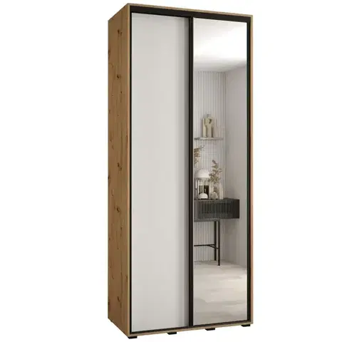 Šatníkové skrine Skriňa 45 Canaris 3 140 artisan/biela/čierna