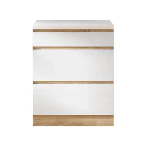Kuchynské dolné skrinky KONDELA Line White D60 U dolná kuchynská skrinka biela / dub sonoma