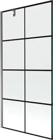 Sprchové dvere MEXEN/S - Next vaňová zástena FIX 90 x 150, čierna vzor, grafit metal 895-090-000-00-77-95