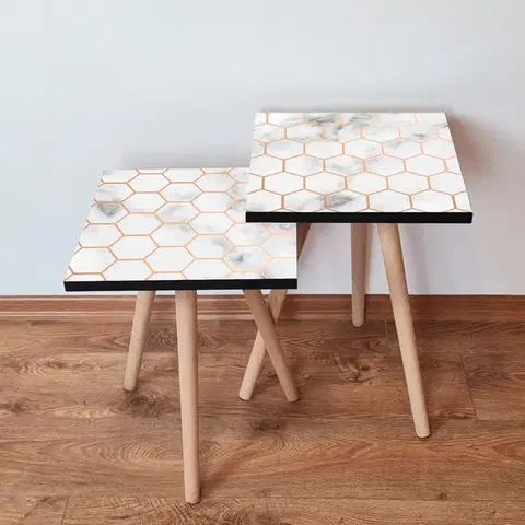 Konferenčné stolíky Odkladací stolík 2SHP White, 2 ks