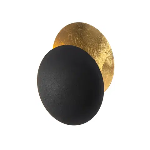 Nástenné osvetlenie Moderná nástenná lampa čierna so zlatom - Sunrise