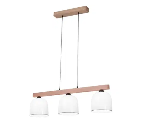 Svietidlá Kolarz A1352.83.Gr - Luster na lanku NONNA 3xE27/60W/230V dub/biela/šedá A1352.83.Gr