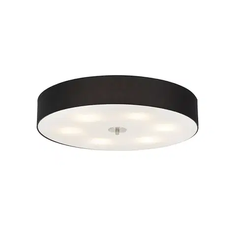 Stropné osvetlenie Vidiecke stropné svietidlo čierne 70 cm - Drum