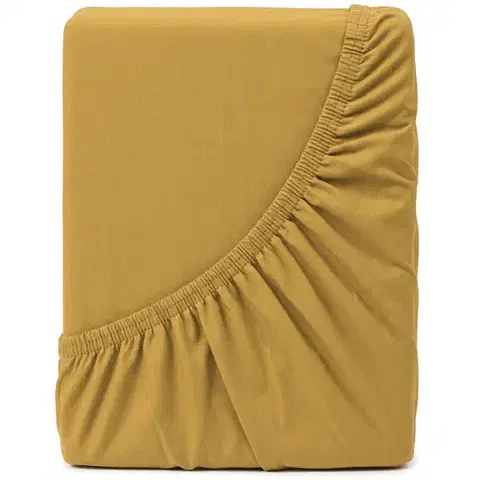 Plachty 4Home jersey prestieradlo Ideál horčicová, 140 x 200 cm