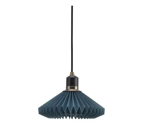 Svietidlá Halo Design 744060- Luster na lanku PARIS 1xG9/28W/230V priemer 24 cm modrá/mosadz/dub 744060