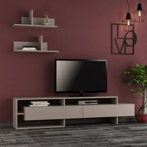 Obývacie steny TV skrinka / Obývacia stena Gara - Light Mocha
